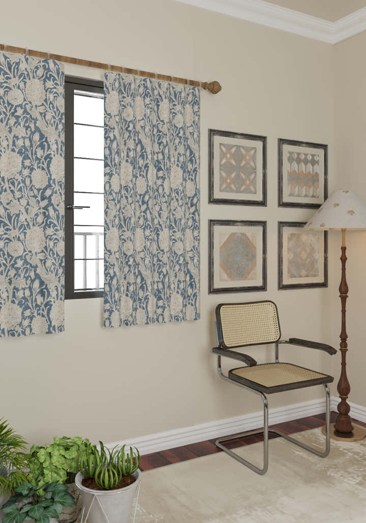 Thalassa Blue Beige Curtain