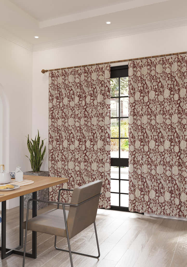 Thalassa Burgundy Vintage Curtain
