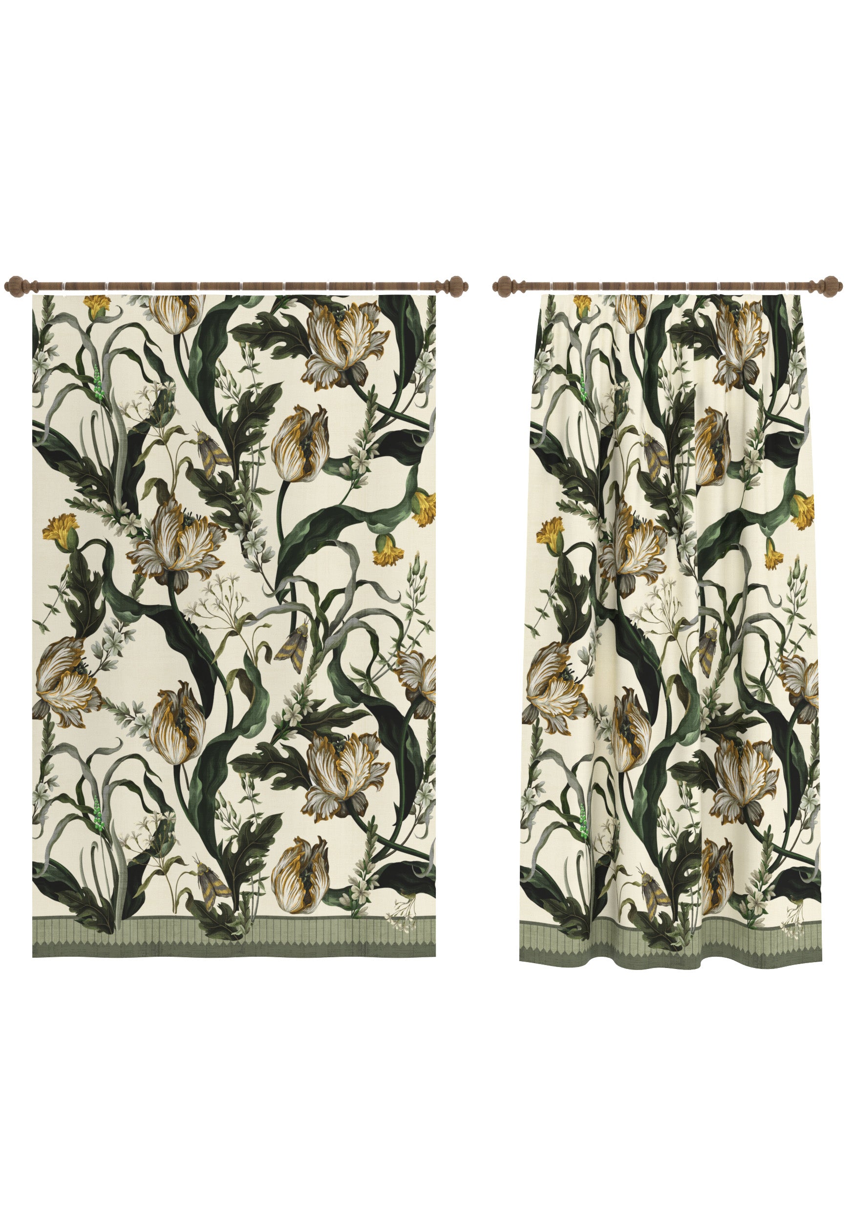 Evelina Ivory Botanical Curtain