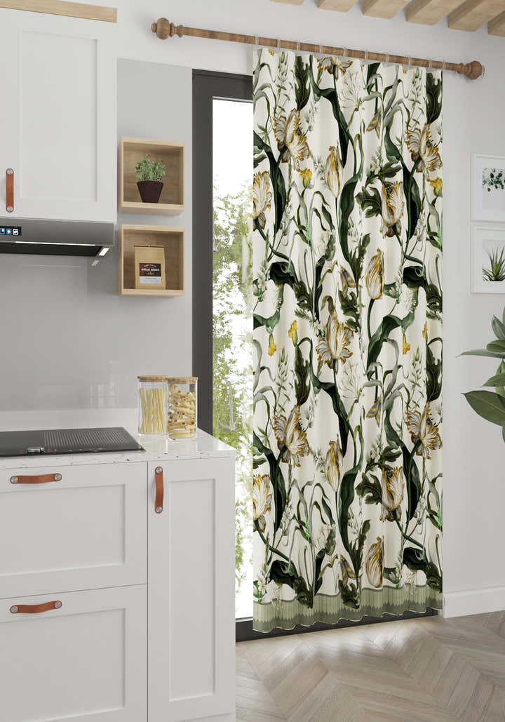 Evelina Ivory Botanical Curtain