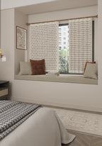 Thalia Cream Geometric Curtain