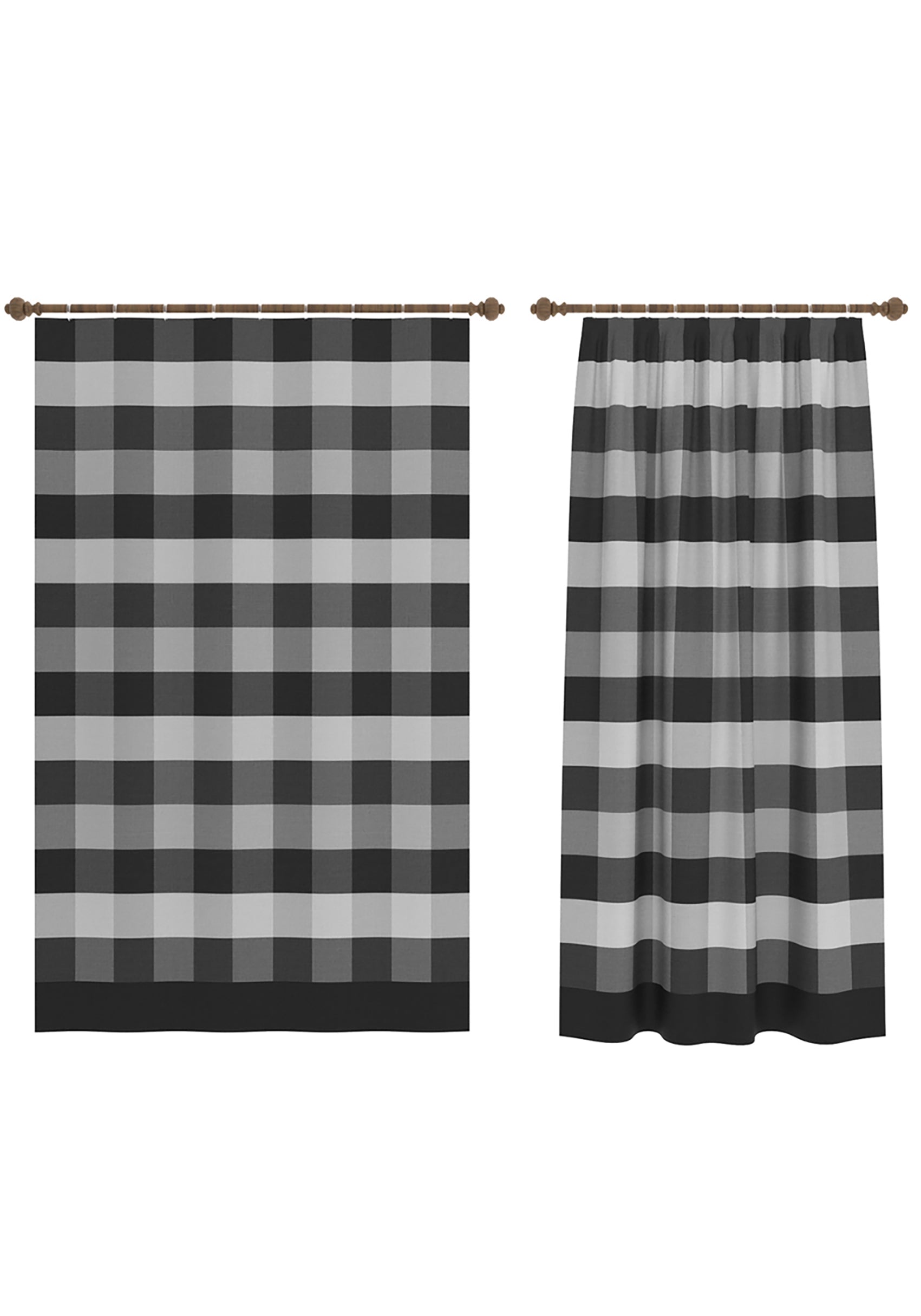 Liam Black Plaid Curtain