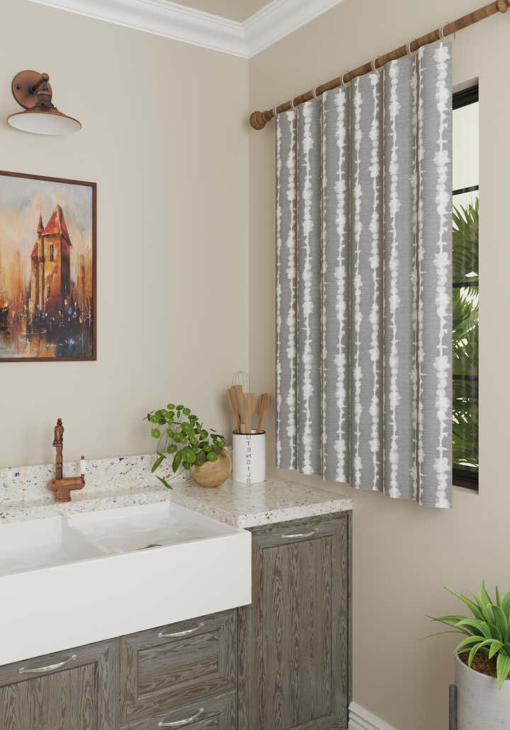 Penelope Grey Striped Curtain