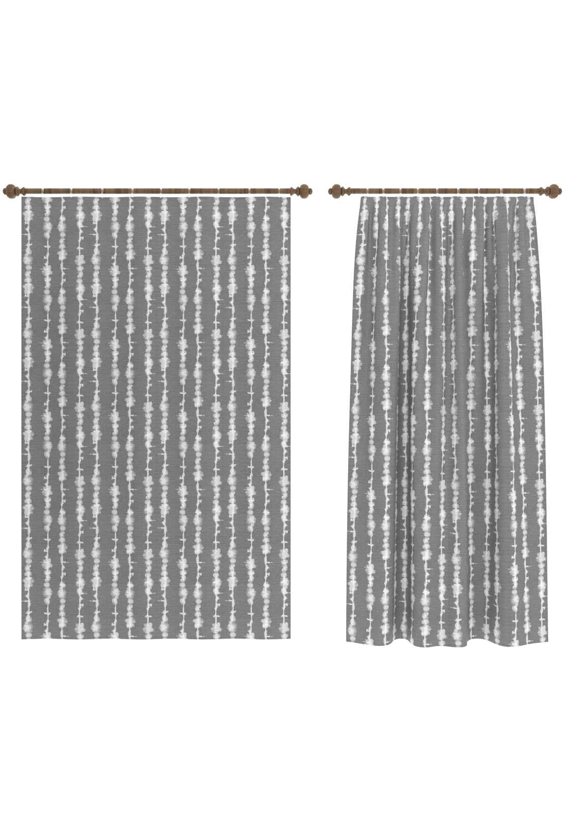 Penelope Grey Striped Curtain