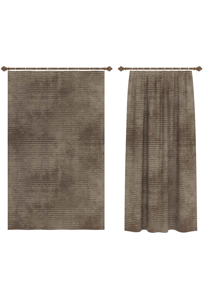 Oliver Striped Mocha Curtain