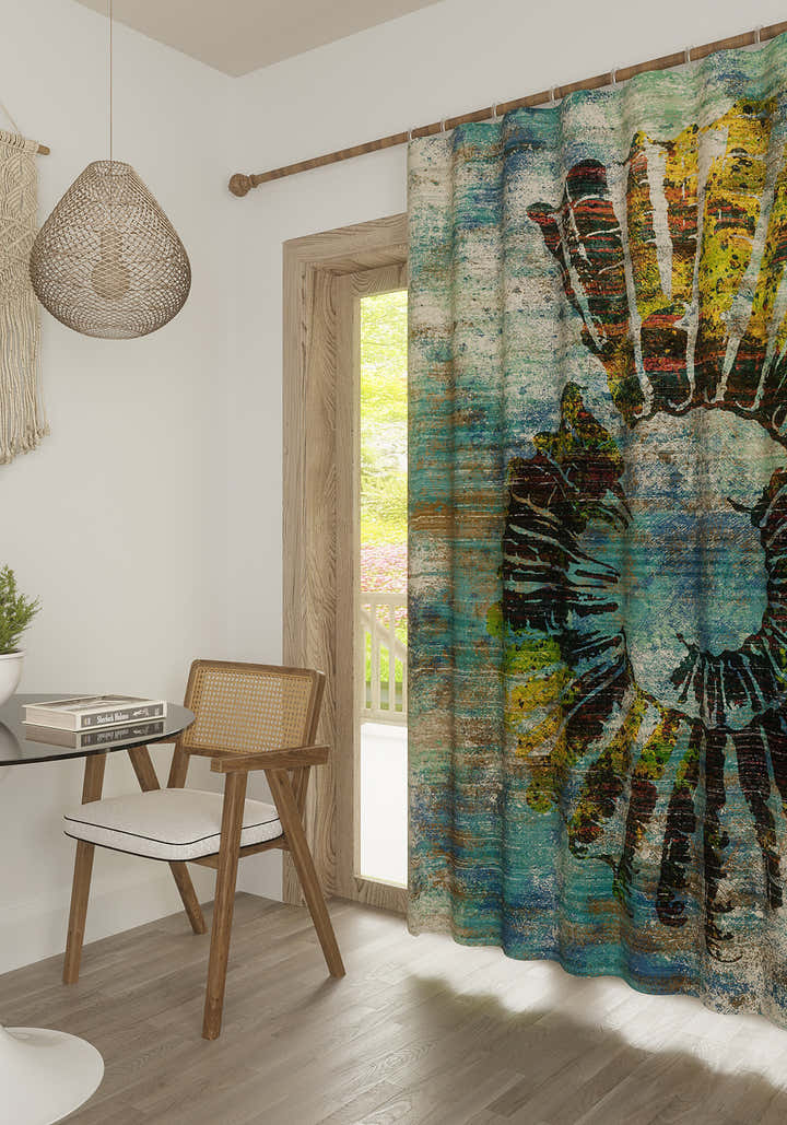 Daria Abstract Teal Curtain