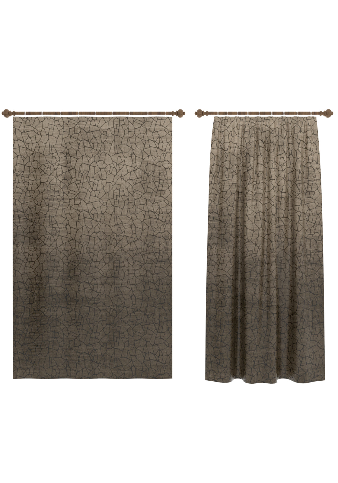 Wesley Ombre Brown Curtain