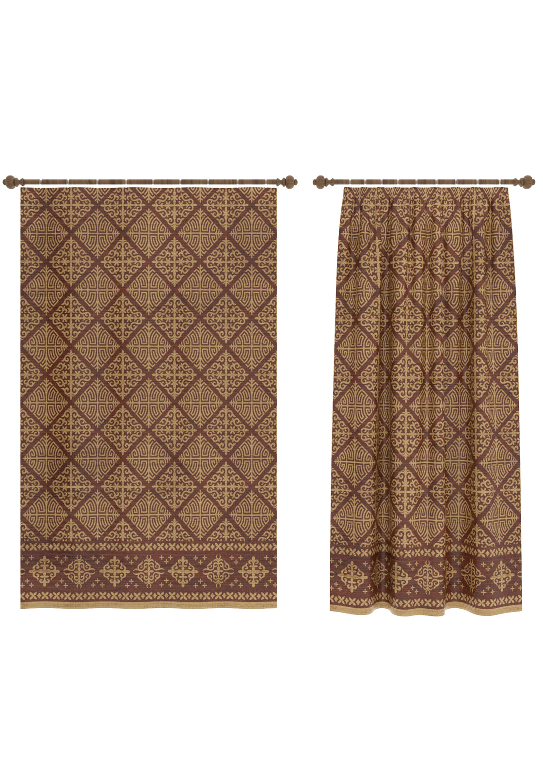 Rhean Geometric Terracotta Curtain