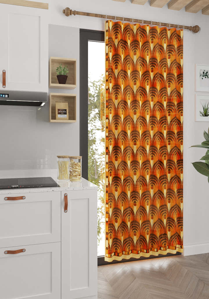 Orlan Orange Mid Century Curtain
