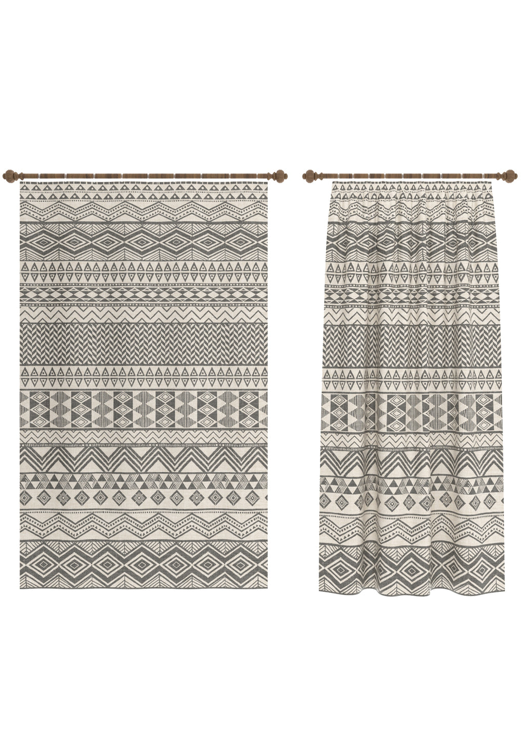 Naya Black and Cream Boho Curtain