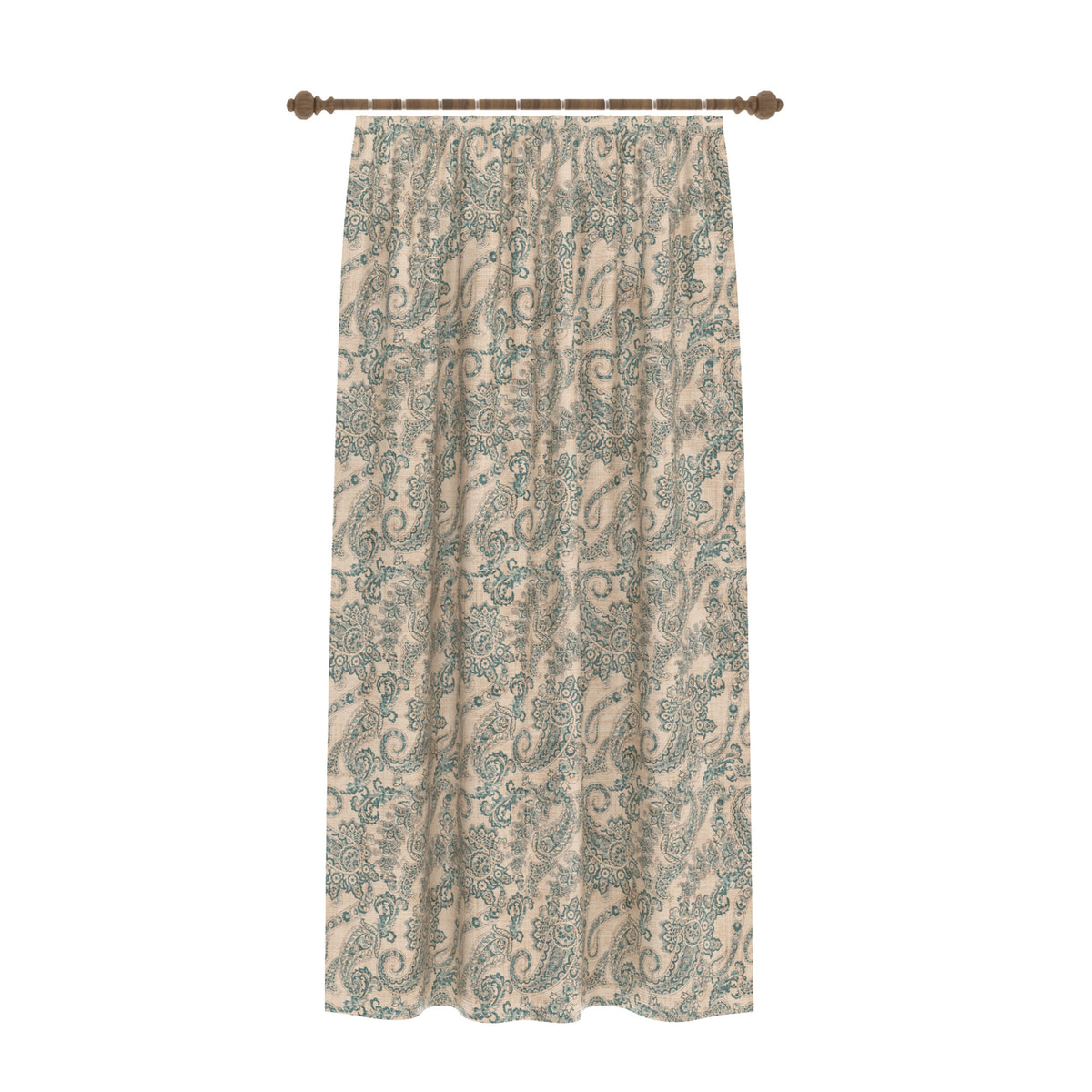 Elena Teal and Cream Curtain
