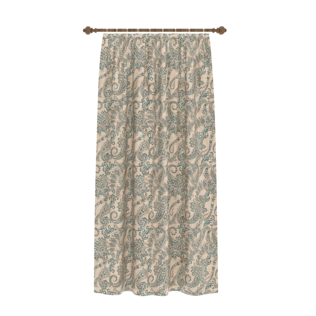 Elena Teal and Cream Curtain