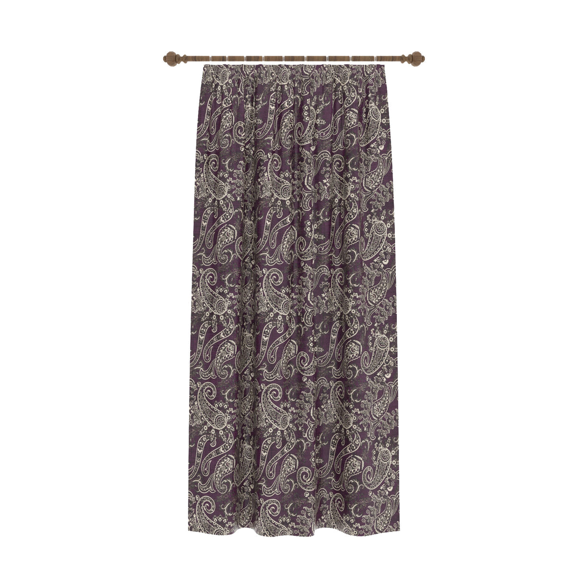 Elena Purple Paisley Curtain