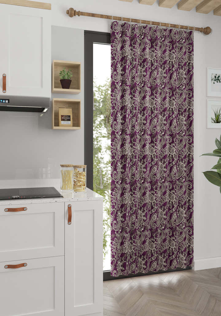 Elena Purple Paisley Curtain