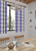 Jessamine Blue and White Plaid Curtain