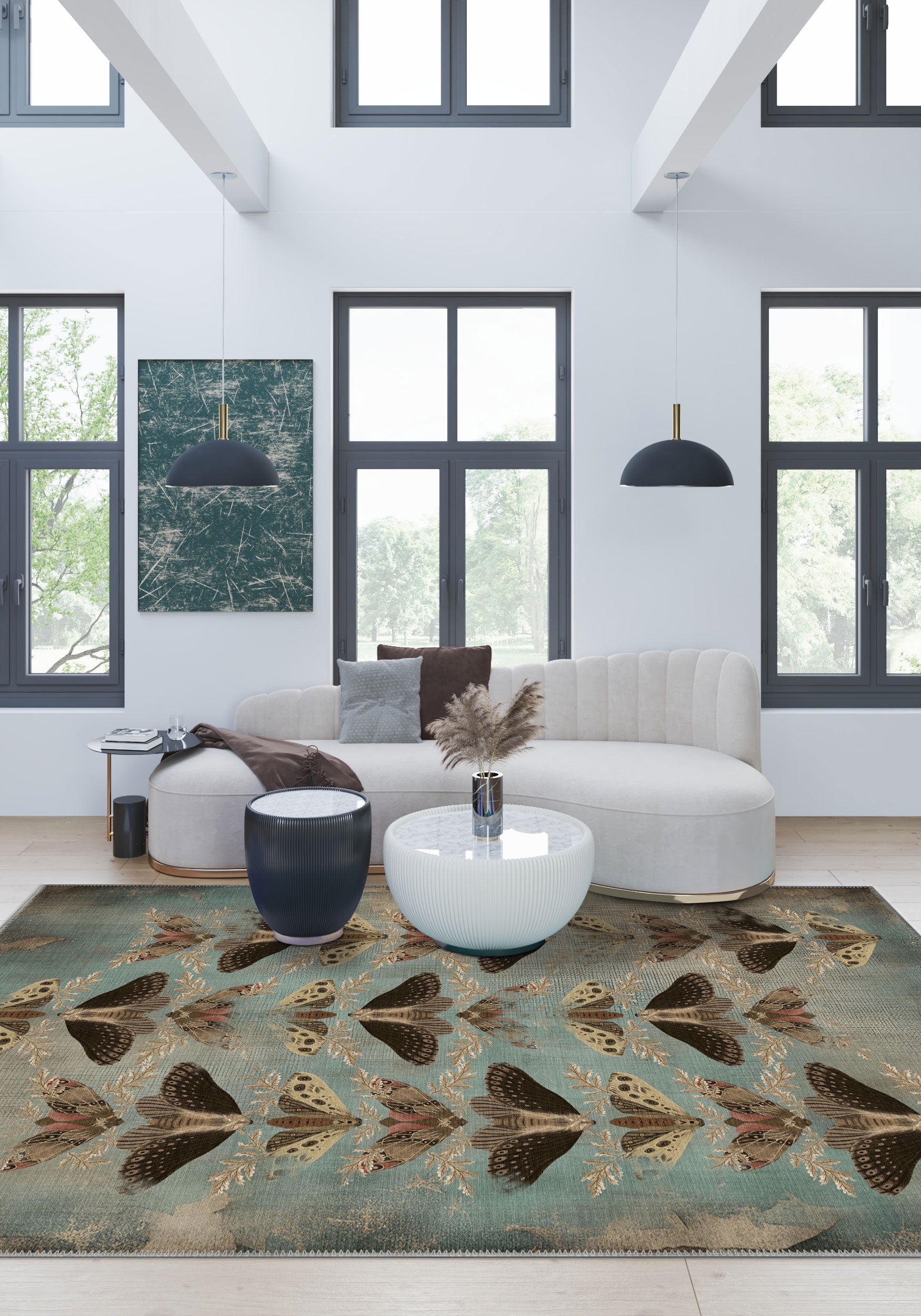 Celestia Brown Moth Rug