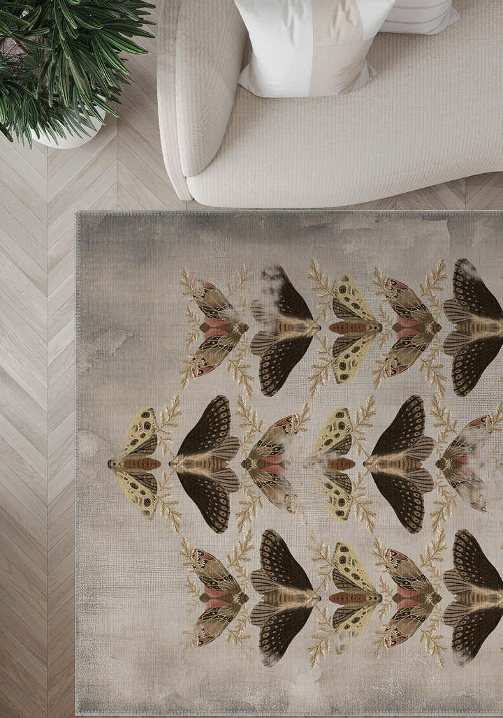Celestia Beige Moth Rug