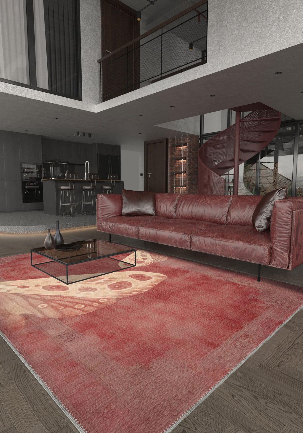 Fionella Butterfly Red Rug