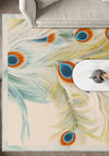 Rydian Cream Peacock Rug