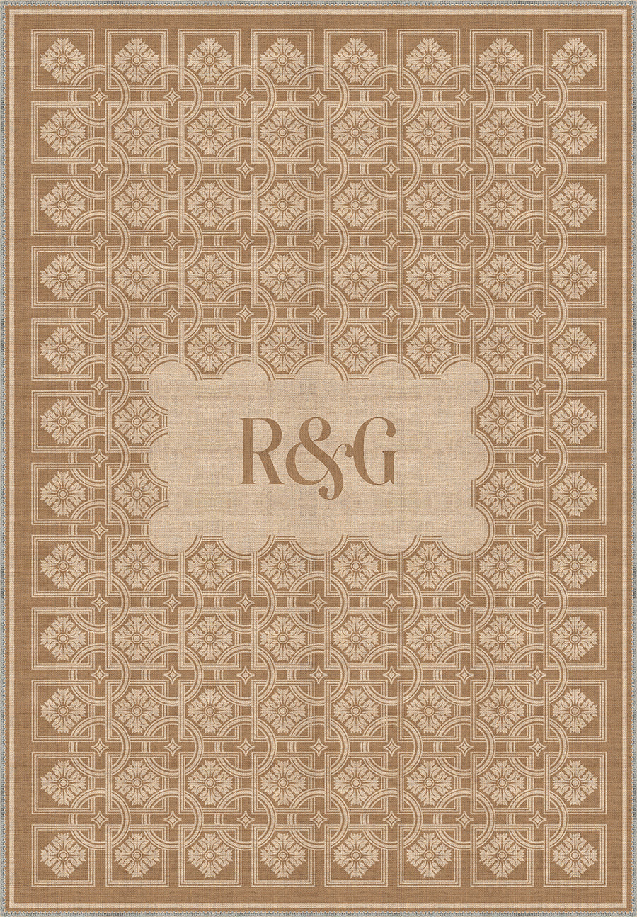 Marisa Beige Customizable Monogram Rug