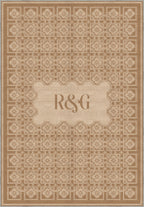 Marisa Beige Customizable Monogram Rug