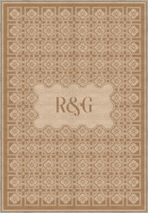 Marisa Beige Customizable Monogram Rug