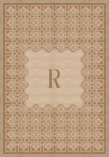 Marisa Beige Customizable Monogram Rug