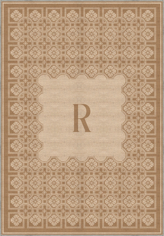 Marisa Beige Customizable Monogram Rug