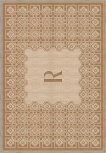 Marisa Beige Customizable Monogram Rug