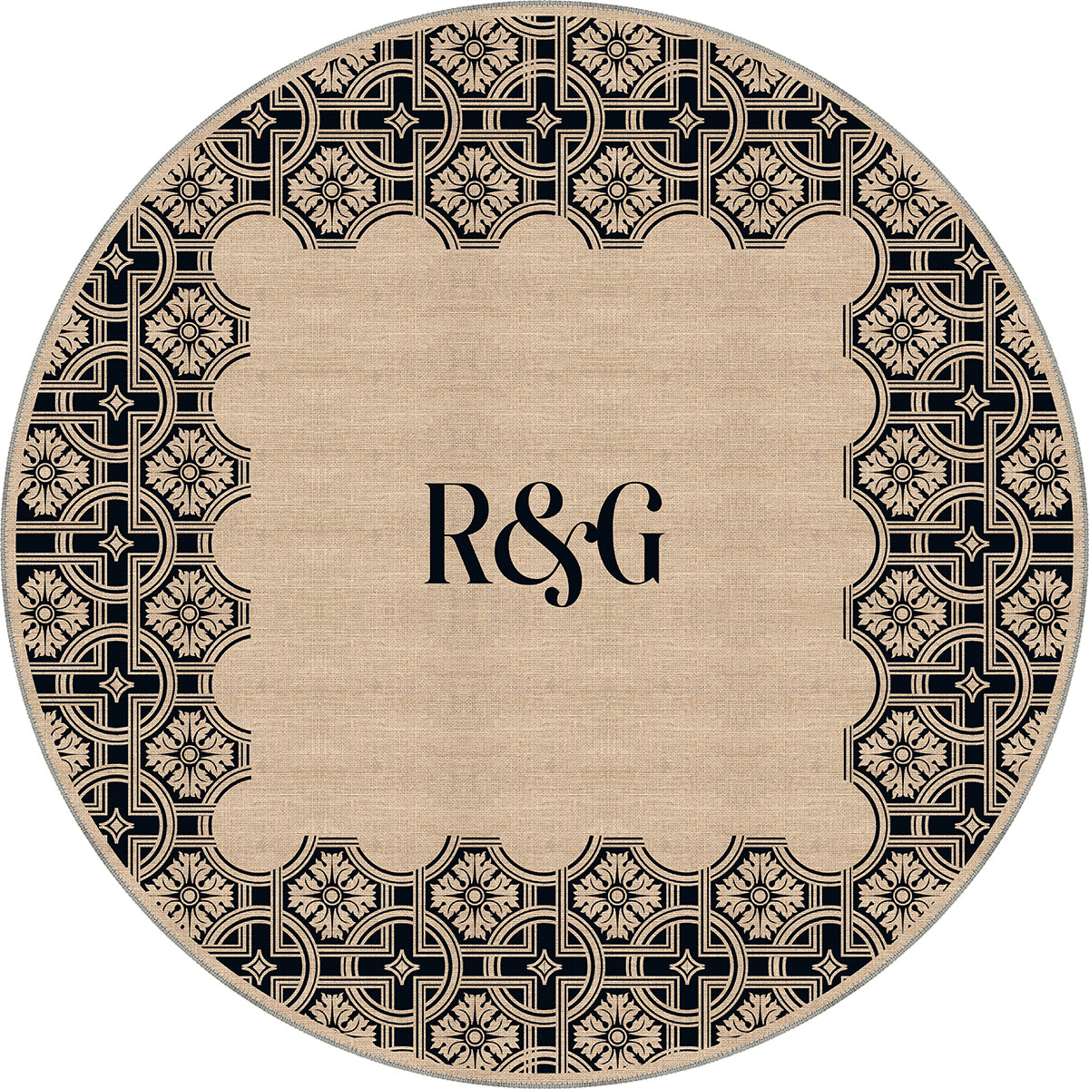 Marisa Navy Monogram Personalised Rug