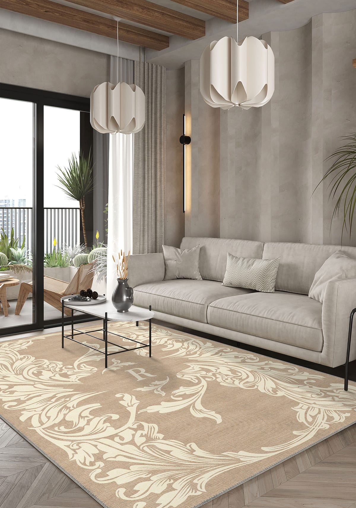 Luna Cream Customisable Letter Rug