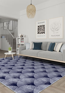 Addison Blue Modern Washable Rug