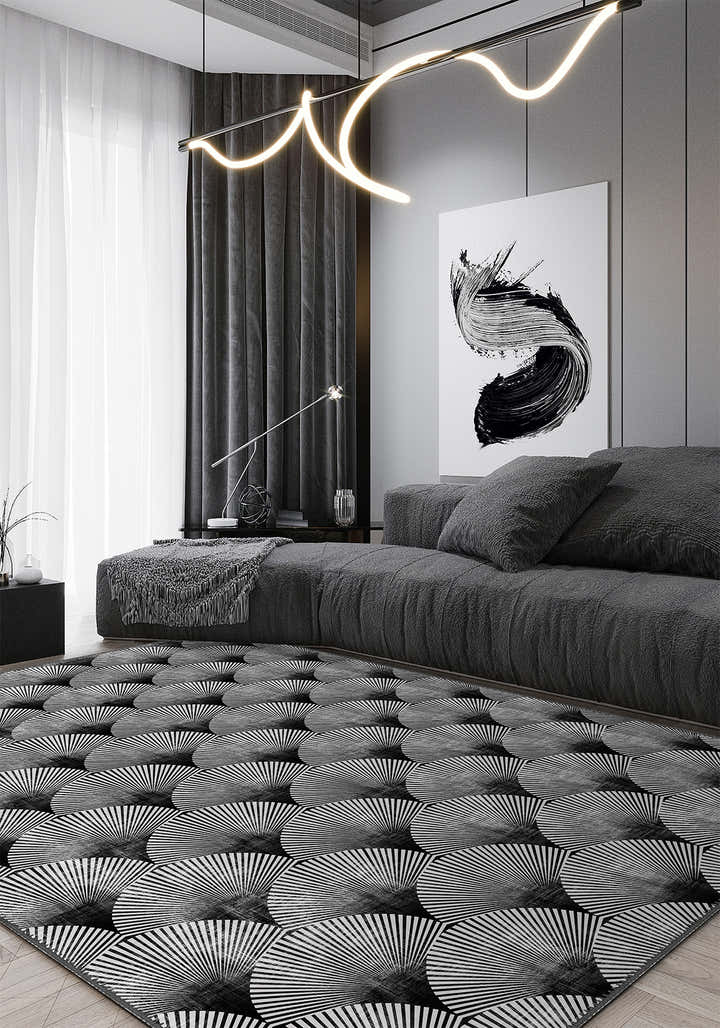 Addison Geometric Anthracite Rug