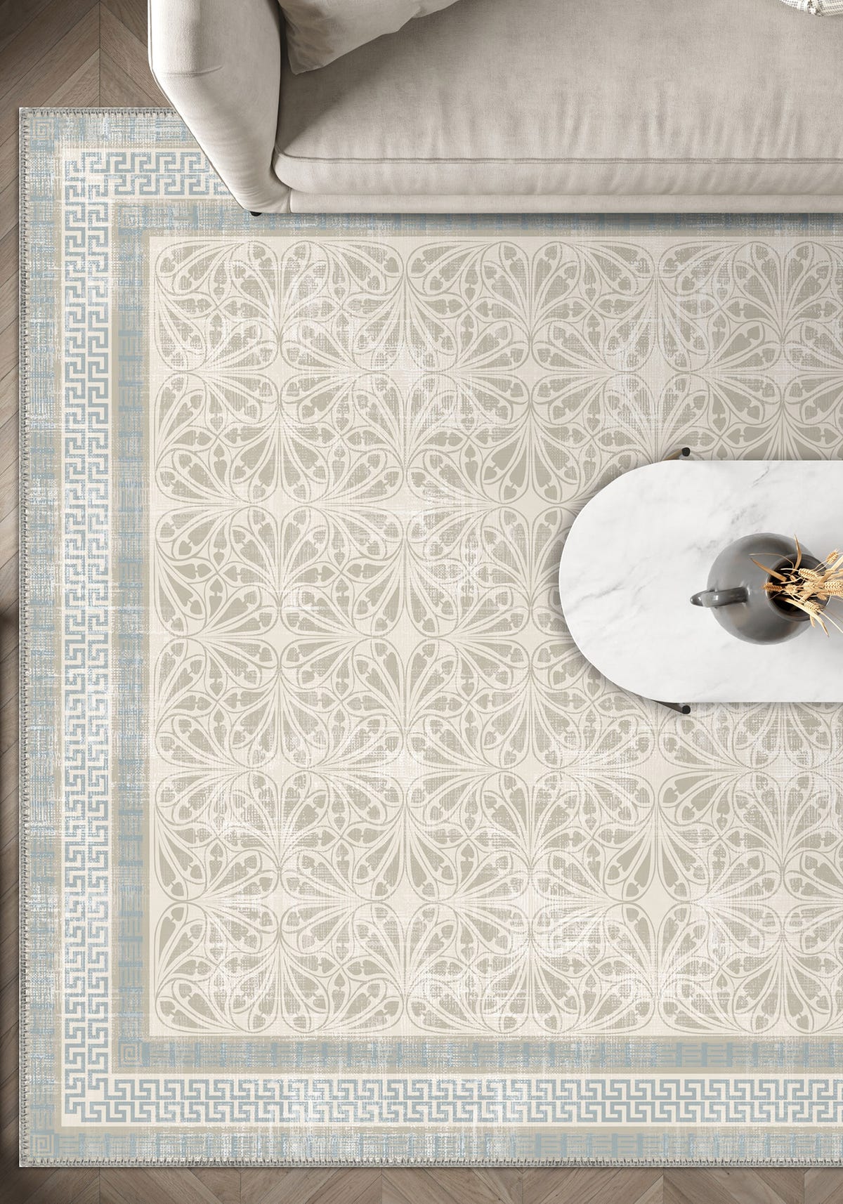 Alexis Washable Bordered Rug