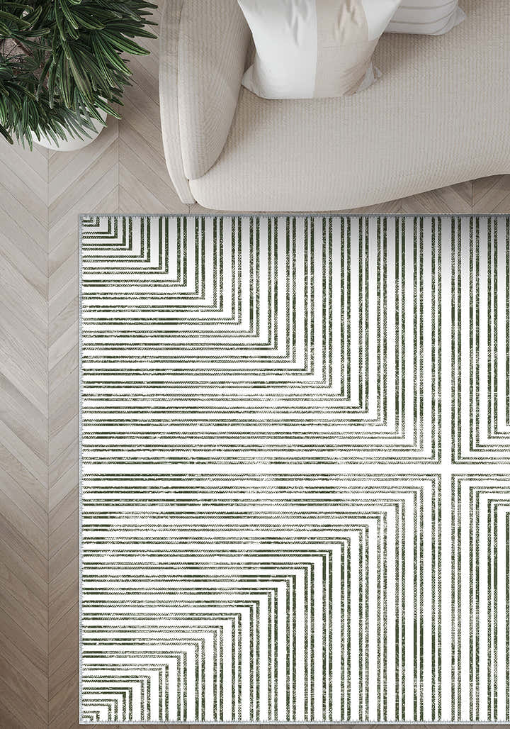 Kylie Striped Modern Rug - Green