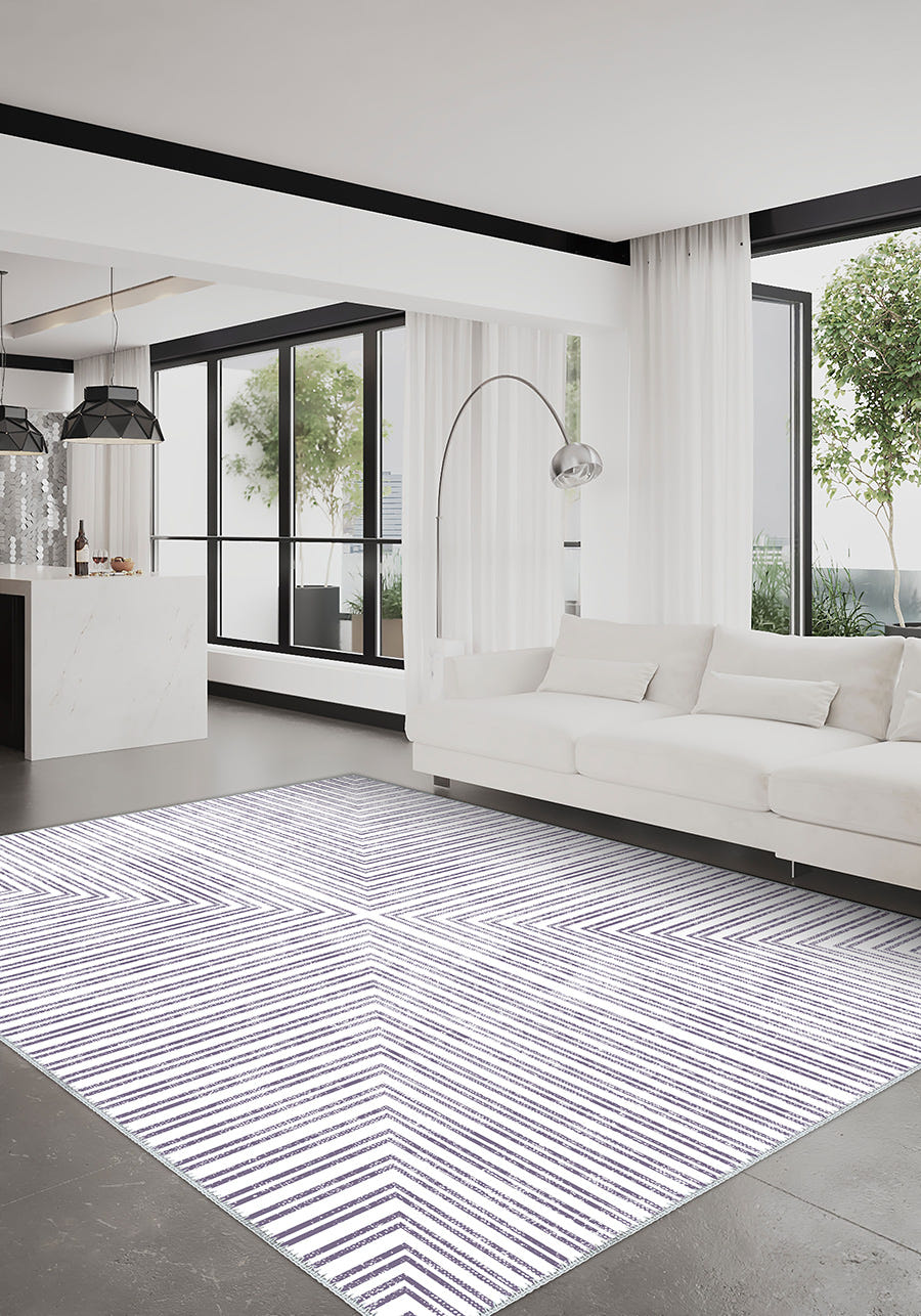 Kylie Purple Striped Rug