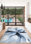 Delyra Blue Abstract Washable Rug
