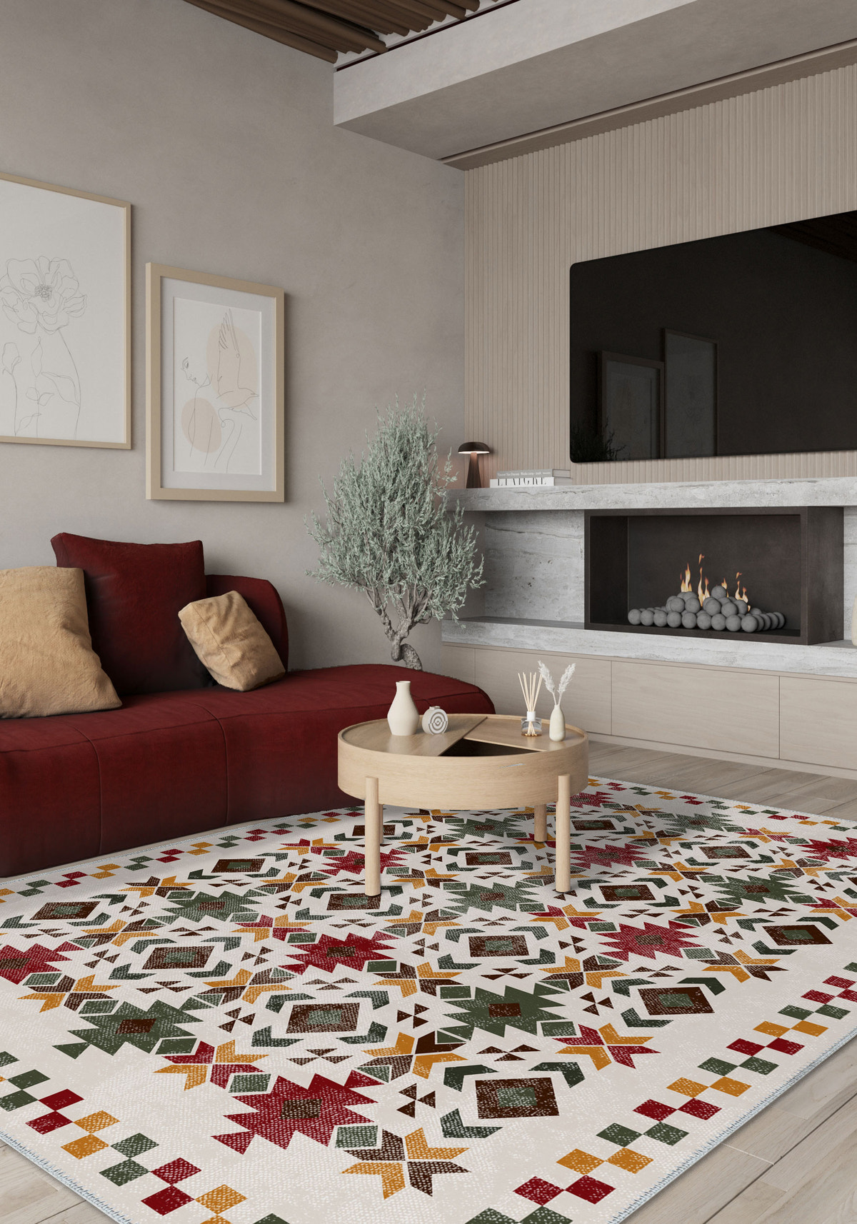 David Colourful Bohemian Rug