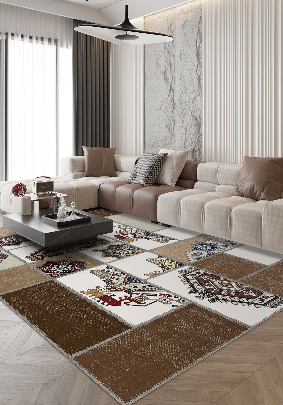 Cedric Patchwork Washable Rug