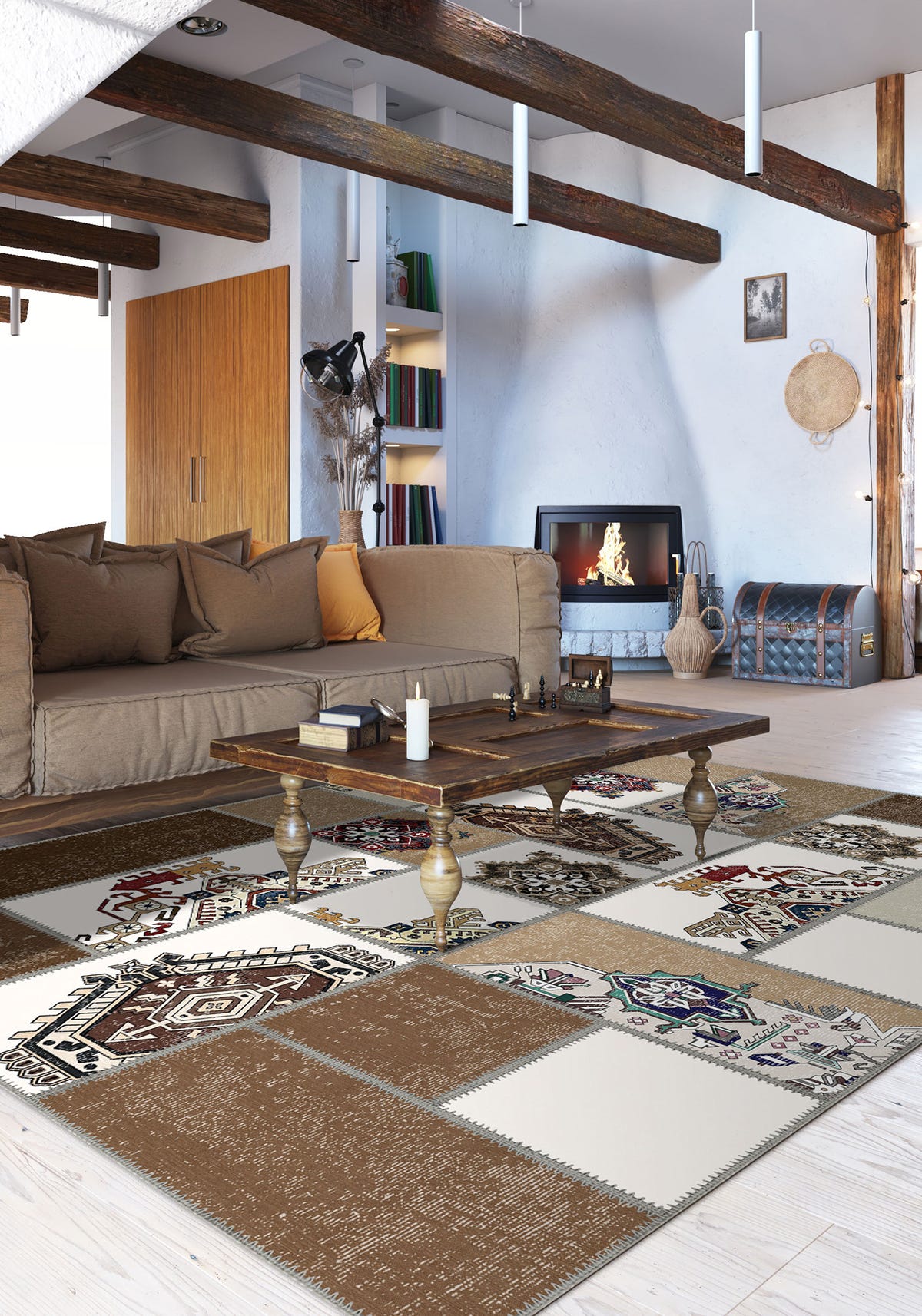 Cedric Patchwork Washable Rug