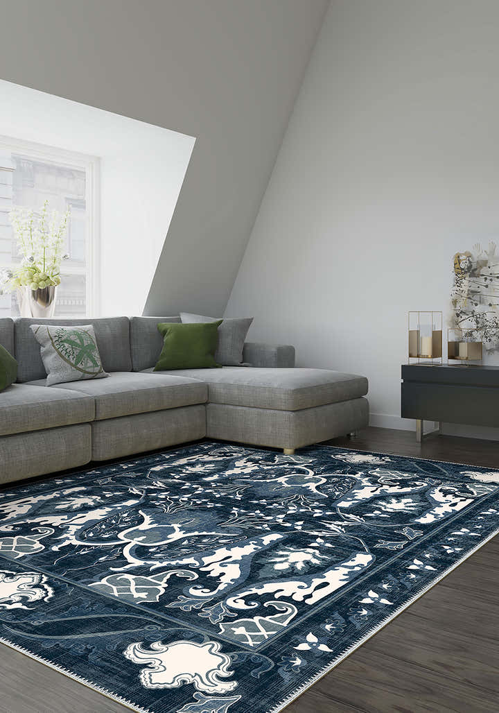 Henry Blue Distressed Rug