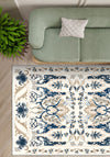 Henry Blue Brown Distressed Washable Rug