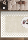 Gawain Beige Checkered Rug