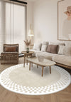 Gawain Beige Checkered Rug