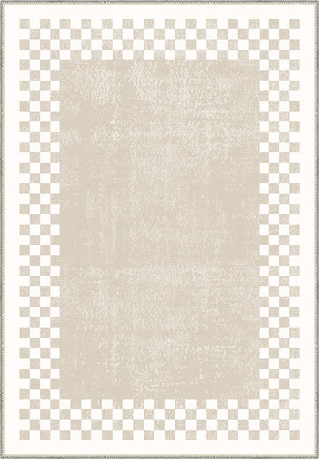 Gawain Beige Checkered Rug