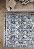 Zachary Blue Distressed Oriental Rug