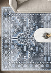 Grace Blue Erased Washable Rug