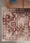 Grace Erased Burgundy Washable Rug