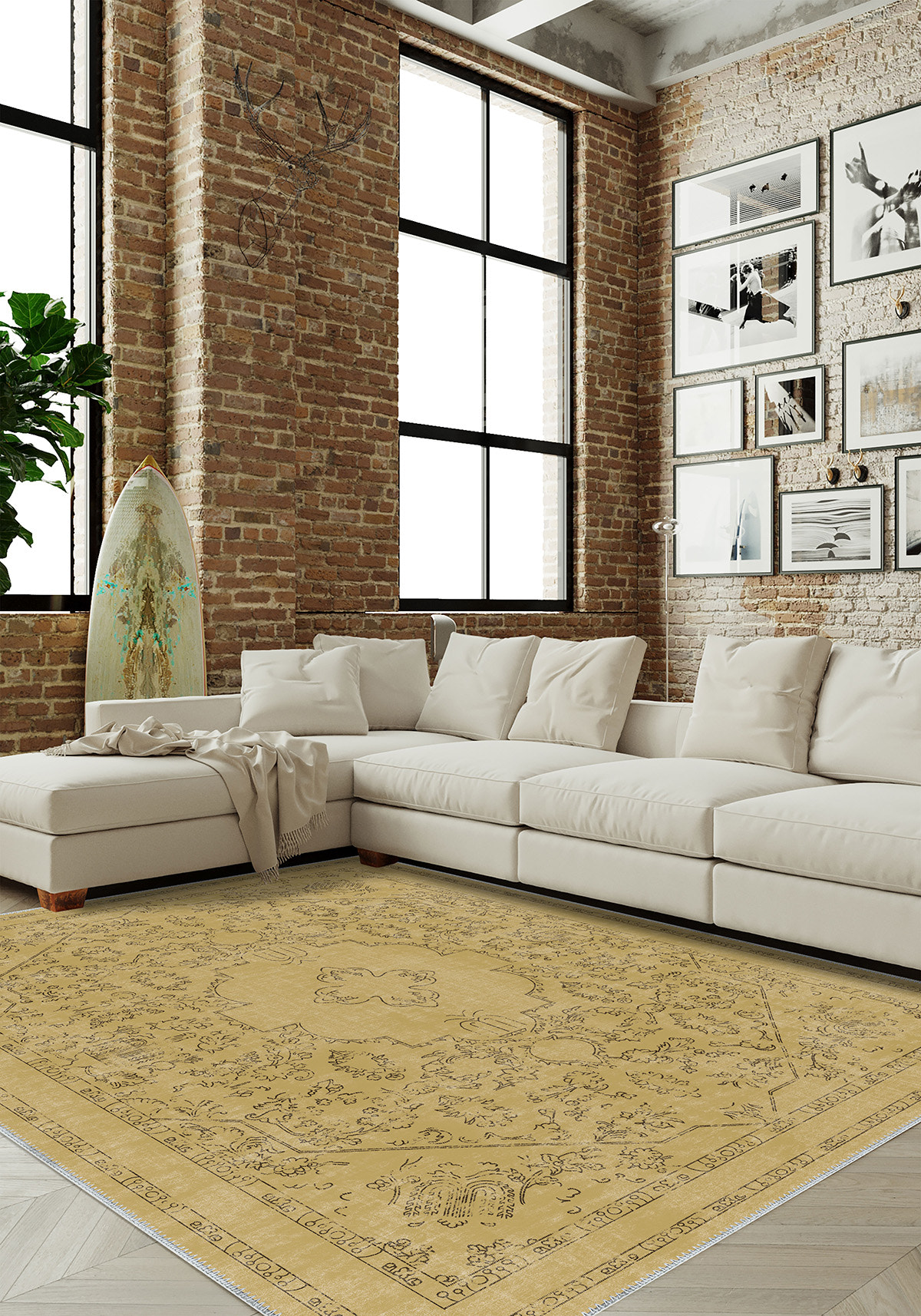 Gabriel Yellow Vintage Rug