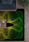Optio Black Green Futuristic Rug